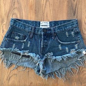 One X One Teaspoon Bonitas Distressed Denim Shorts